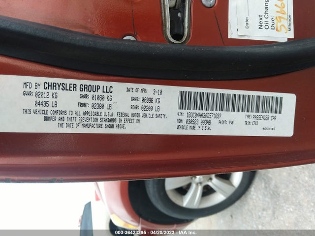 2010 DODGE CALIBER SXT VIN: 1B3CB4HA3AD571697