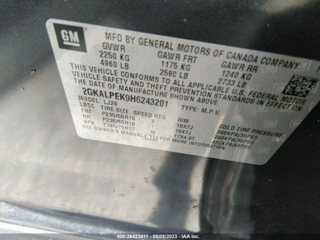 2GKALPEK9H6243201 GMC Terrain Slt