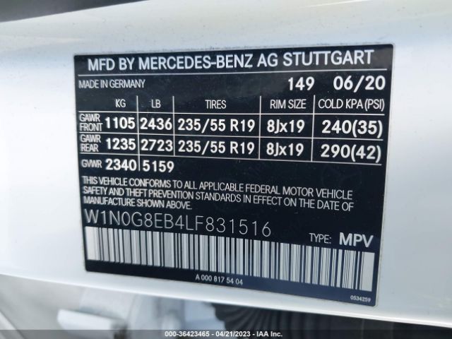 W1N0G8EB4LF831516 Mercedes-Benz Glc Glc 300