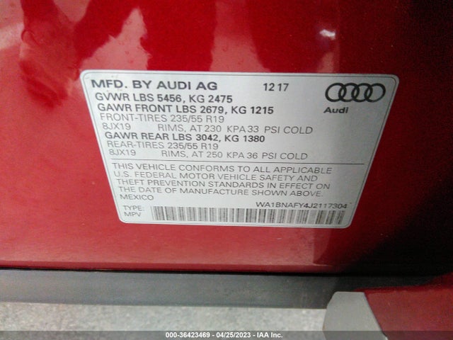 Audi Q5 Premium Plus 2018 WA1BNAFY4J2117304 Image 9