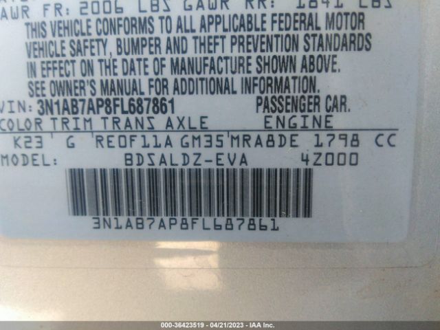 3N1AB7AP8FL687861 Nissan SENTRA SV
