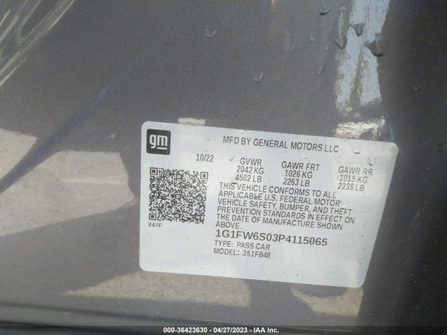 Chevrolet Bolt Ev 1lt 2023 1G1FW6S03P4115065 Image 9