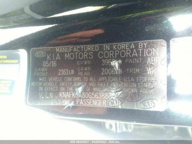 KNAFK5A80G5638880 KIA Forte 5-door Lx
