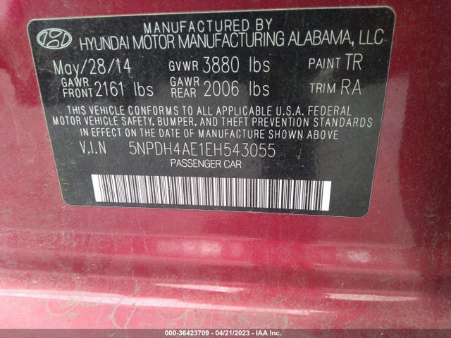 Hyundai ELANTRA SE 2014 5NPDH4AE1EH543055 Image 10