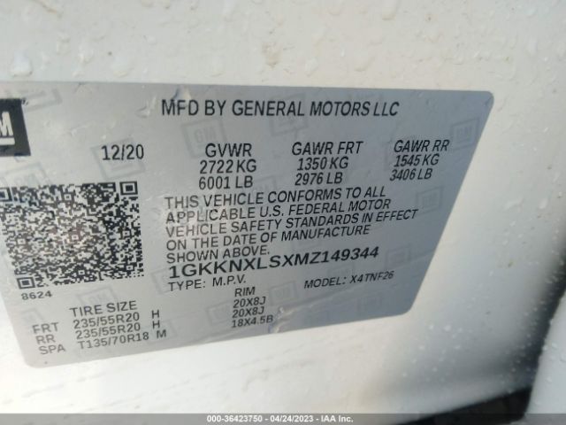 1GKKNXLSXMZ149344 GMC Acadia Denali