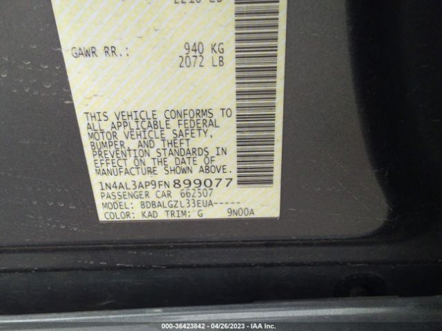 1N4AL3AP9FN899077 Nissan ALTIMA 2.5