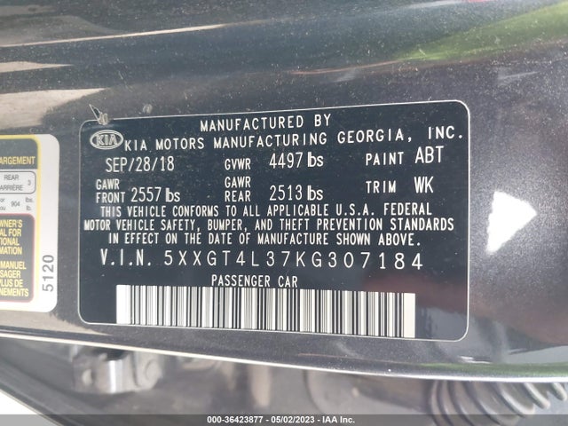 KIA Optima Lx 2019 5XXGT4L37KG307184 Image 9