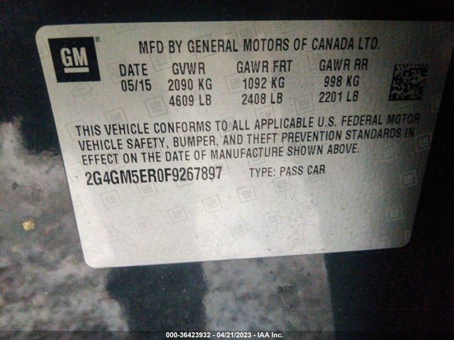 2G4GM5ER0F9267897 Buick Regal Premium I