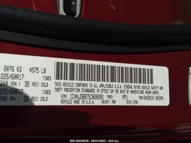 1C4NJDBB7ED828281 Jeep Compass Sport