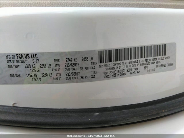 2C4RC1BG3JR113589 Chrysler Pacifica Touring L
