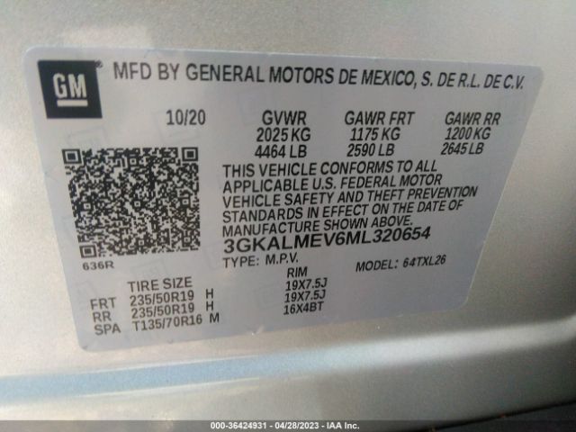 3GKALMEV6ML320654 GMC Terrain Sle