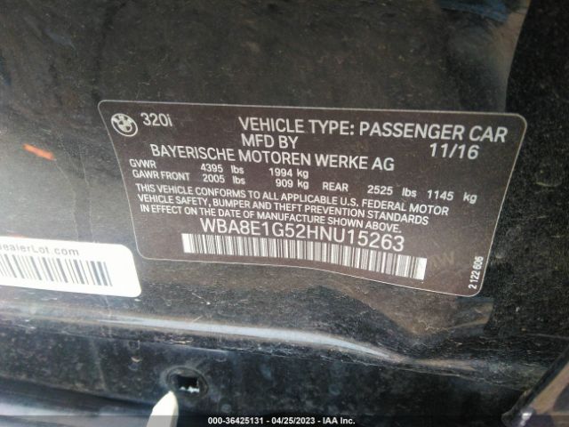 WBA8E1G52HNU15263 BMW 3 Series 320i
