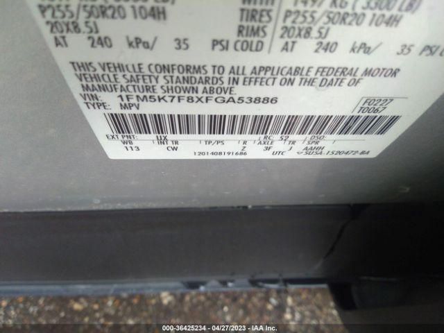 1FM5K7F8XFGA53886 Ford Explorer Limited