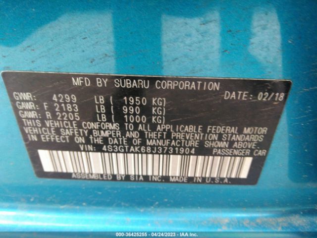 4S3GTAK68J3731904 Subaru Impreza Sport
