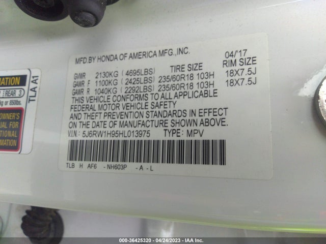 Honda Cr-v Touring 2017 5J6RW1H95HL013975 Image 9