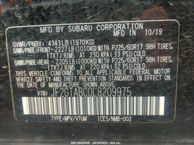 JF2GTABC0L8209975 Subaru Crosstrek