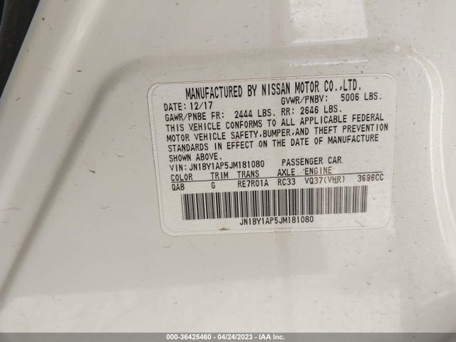 2018 INFINITI Q70 3.7 LUXE VIN: JN1BY1AP5JM181080