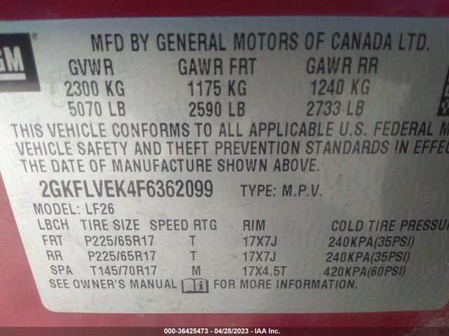 GMC Terrain Sle 2015 2GKFLVEK4F6362099 Image 9