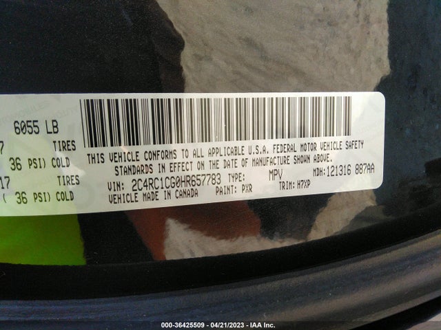 2C4RC1CG0HR657783 Chrysler Pacifica Lx