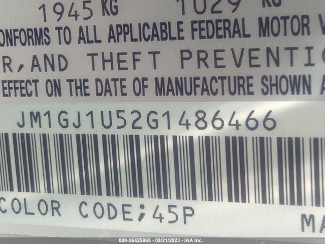 Mazda MAZDA6 2016 JM1GJ1U52G1486466 Image 9