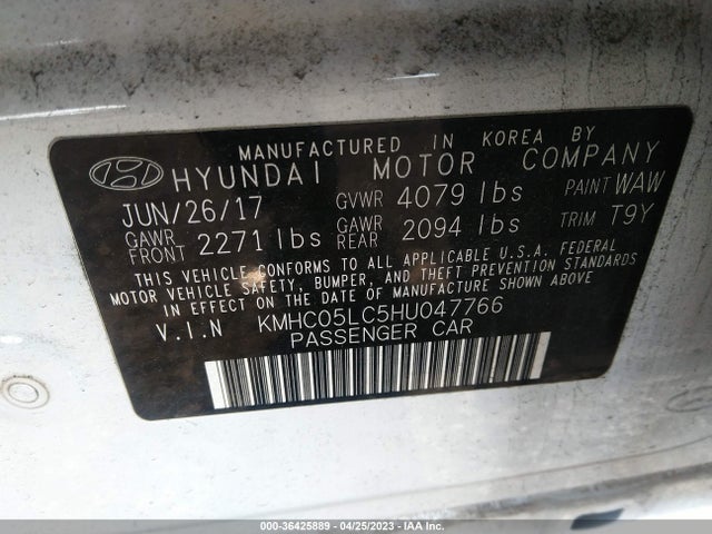 2017 HYUNDAI IONIQ HYBRID LIMITED VIN: KMHC05LC5HU047766