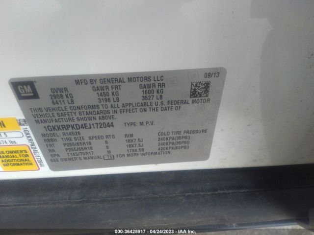1GKKRPKD4EJ172044 GMC ACADIA SLE