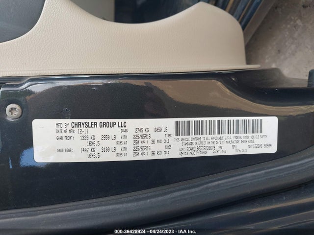 2012 CHRYSLER TOWN & COUNTRY TOURING VIN: 2C4RC1BG5CR239679