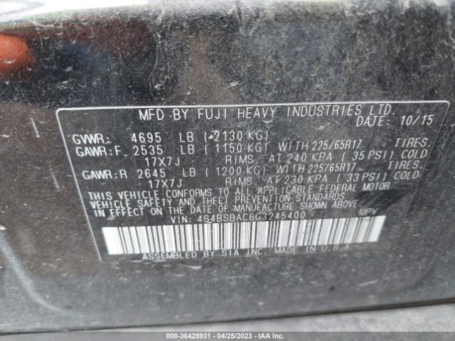 4S4BSBAC6G3245400 Subaru Outback 2.5i