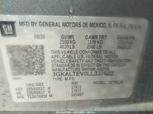 3GKALTEV0LL337622 GMC Terrain Sle