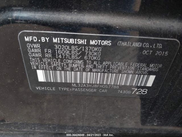 Mitsubishi Mirage De/rf 2015 ML32A3HJ8FH057788 Image 11