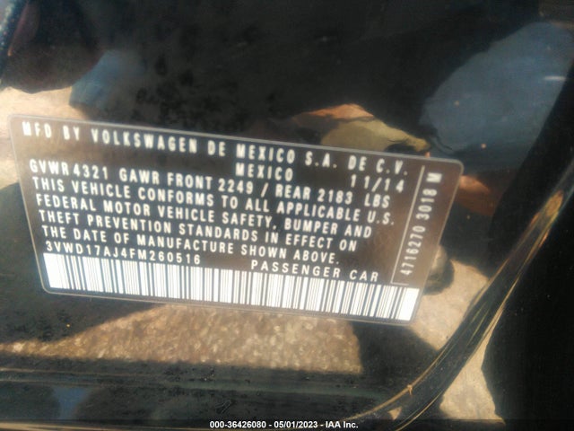 2015 VOLKSWAGEN JETTA SEDAN 1.8T SE VIN: 3VWD17AJ4FM260516