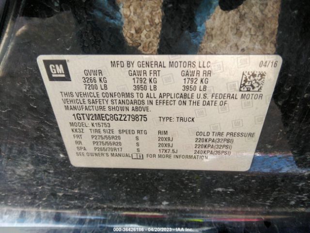 1GTV2MEC8GZ279875 GMC Sierra 1500 Sle