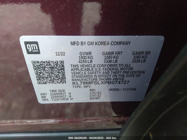 Chevrolet Trailblazer Lt 2023 KL79MPSLXPB074727 Image 9