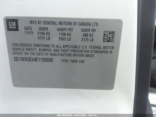 Chevrolet Impala Limited Ls 2014 2G1WA5E34E1136806 Image 10