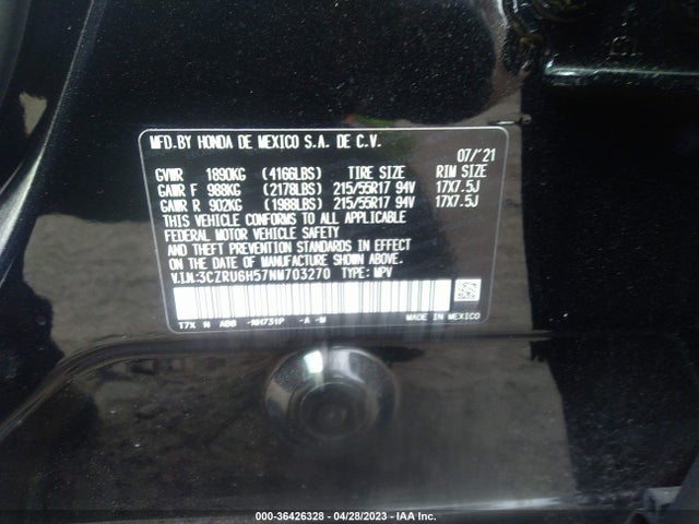 Honda HR-V EX 2022 3CZRU6H57NM703270 Image 10