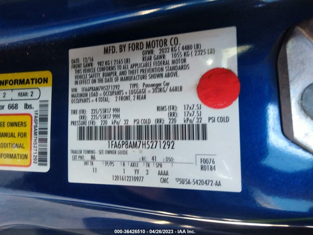 Ford Mustang V6 2017 1FA6P8AM7H5271292 Image 11