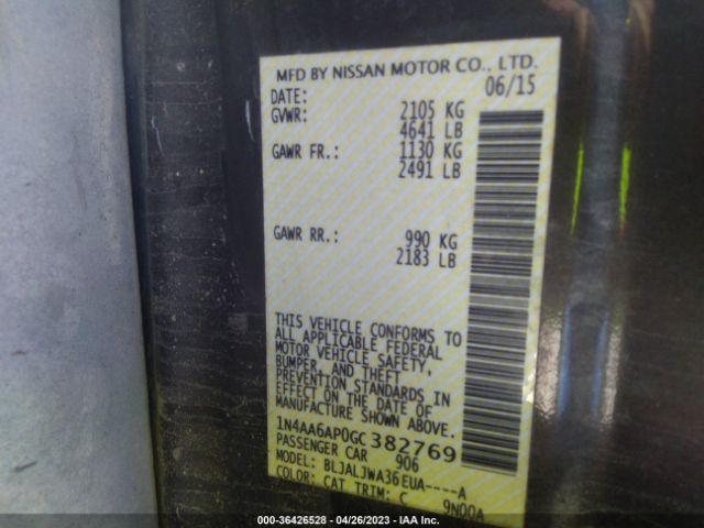 1N4AA6AP0GC382769 Nissan Maxima 3.5 Sv