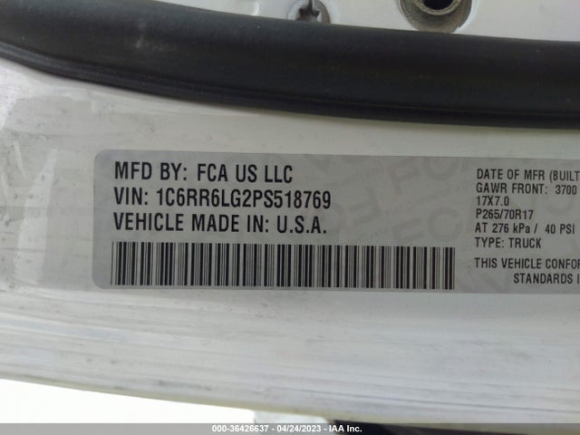 RAM 1500 Classic Slt 2023 1C6RR6LG2PS518769 Image 9