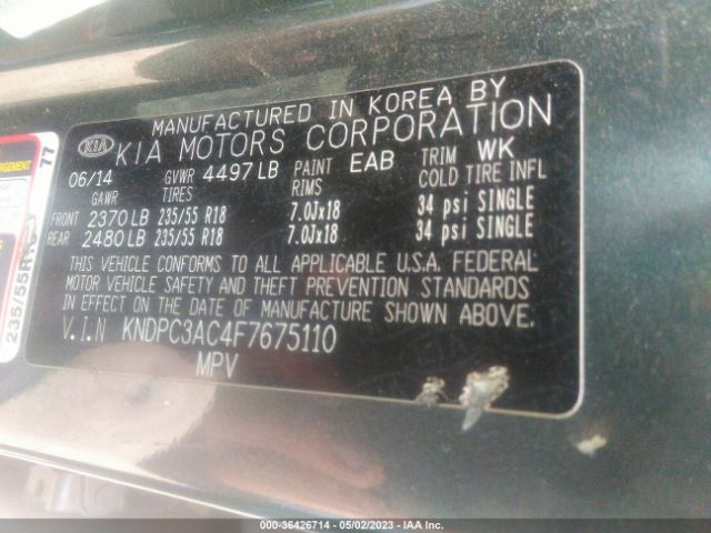 KNDPC3AC4F7675110 KIA Sportage Ex