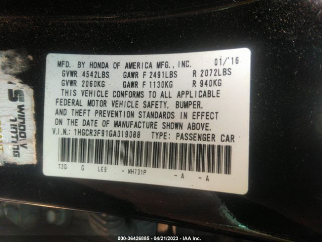 1HGCR3F91GA019088 Honda Accord Touring