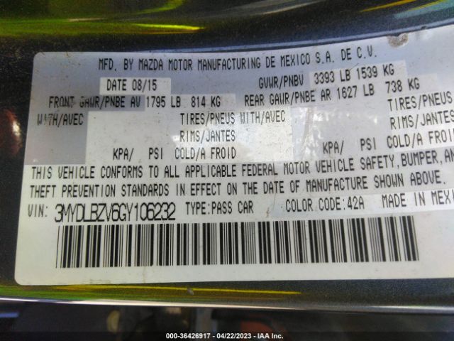 3MYDLBZV6GY106232 Scion IA