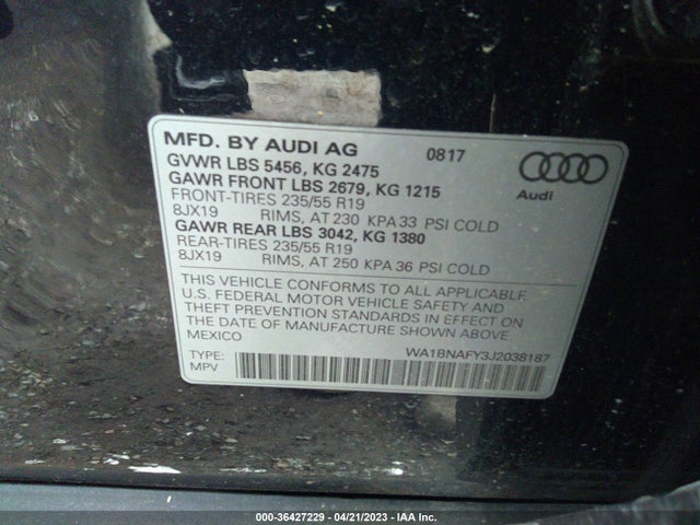 WA1BNAFY3J2038187 Audi Q5 Premium Plus