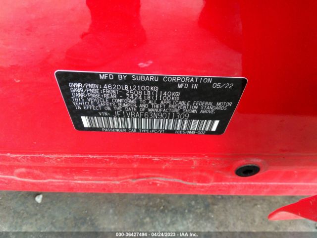 JF1VBAF63N9011309 Subaru Wrx Premium
