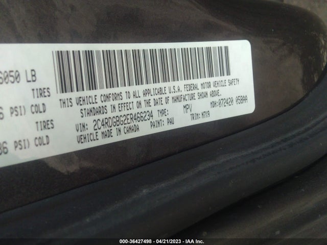 Dodge Grand Caravan Se 30th Anniversary 2014 2C4RDGBG2ER466234 Image 9