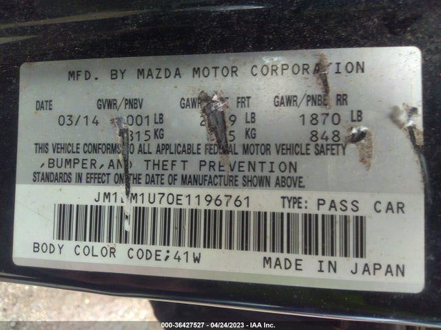 Продажа на аукционе авто 2014 Mazda Mazda3 I Sport, vin: JM1BM1U70E1196761, номер лота: 36427527