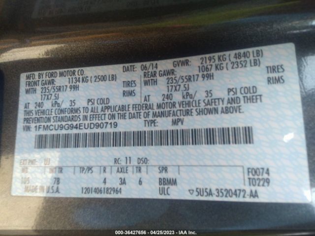 1FMCU9G94EUD90719 Ford ESCAPE SE