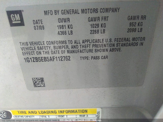 2010 CHEVROLET MALIBU LS W/1LS VIN: 1G1ZB5EB5AF112762