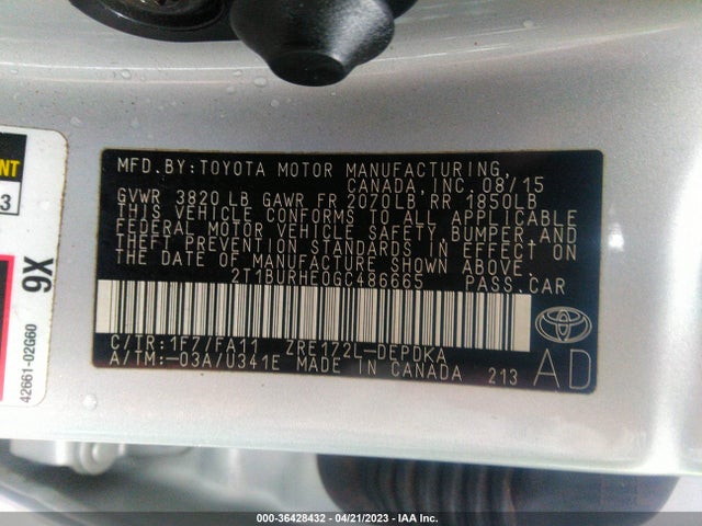Toyota Corolla L/le/s/s Plus/le Plus 2016 2T1BURHE0GC486665 Image 10