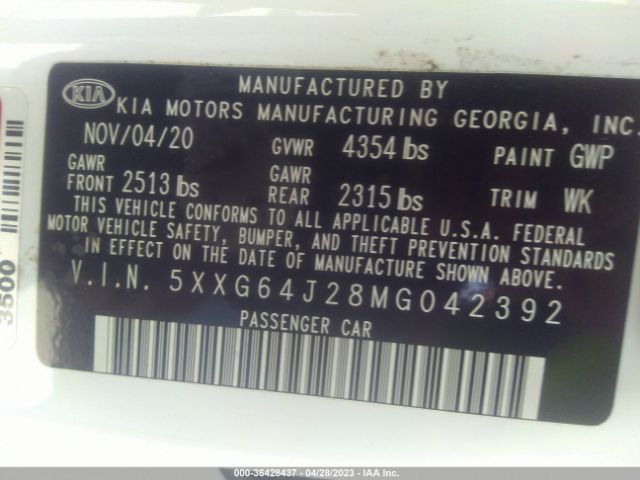 5XXG64J28MG042392 KIA K5 Gt-line