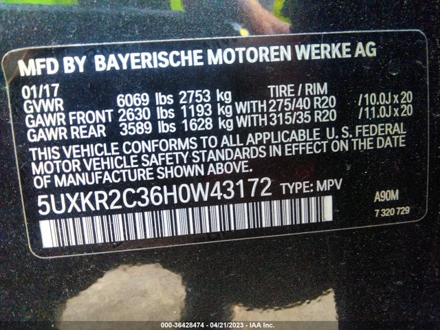 BMW X5 Sdrive35i 2017 5UXKR2C36H0W43172 Image 11